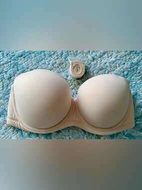 Cacique Strapless T-Shirt Bra - Beige